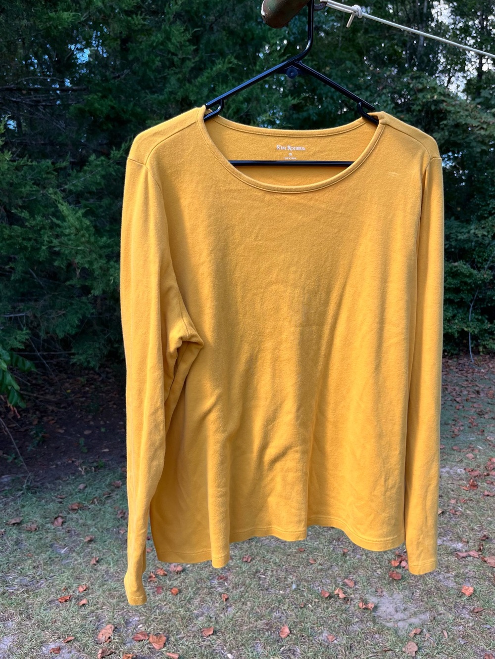 Kim Rogers Women's Mustard Long-Sleeve Crewneck Top